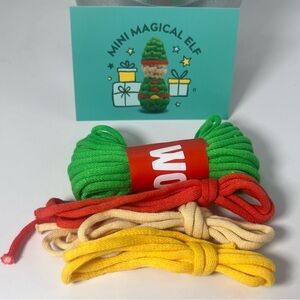 The Woobles Mini Magical Christmas Elf Craft Crochet Set Green, Red, Yellow